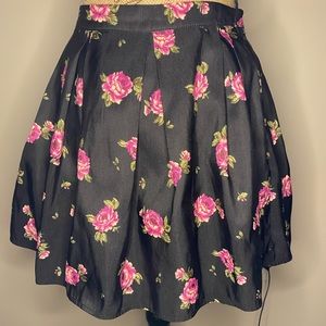 Black with flower print skirt